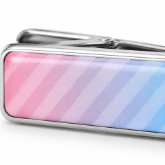 Custom UV Printed Tie Clip with Logo | Silver Metal Tie Bar for Men Business Suit Wedding Groomsmen Gift