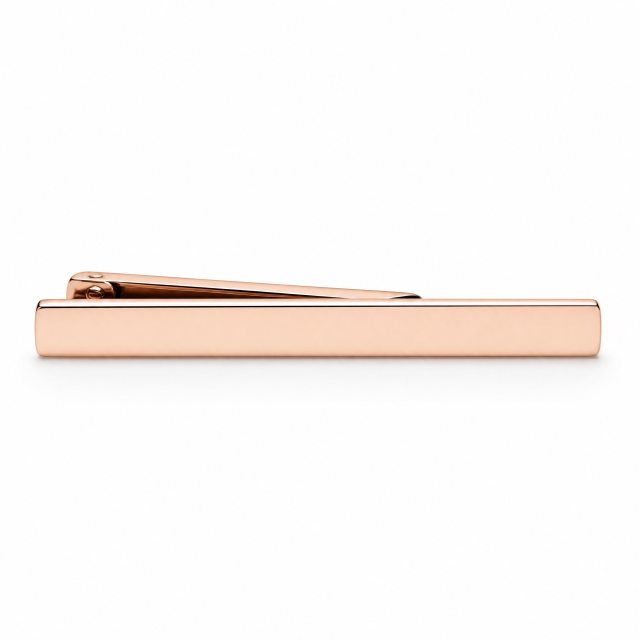 Custom Mirror Polished Plain Tie Clip | Rose Gold Metal Tie Bar for Men Business Suit Wedding Groomsmen Gift