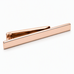 Custom Mirror Polished Plain Tie Clip | Rose Gold Metal Tie Bar for Men Business Suit Wedding Groomsmen Gift