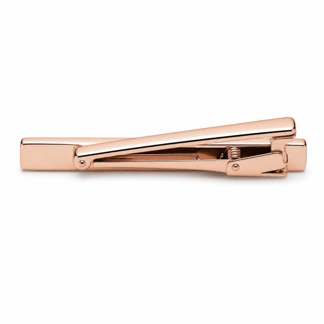 Custom Mirror Polished Plain Tie Clip | Rose Gold Metal Tie Bar for Men Business Suit Wedding Groomsmen Gift