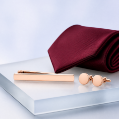 Custom Mirror Polished Plain Tie Clip | Rose Gold Metal Tie Bar for Men Business Suit Wedding Groomsmen Gift