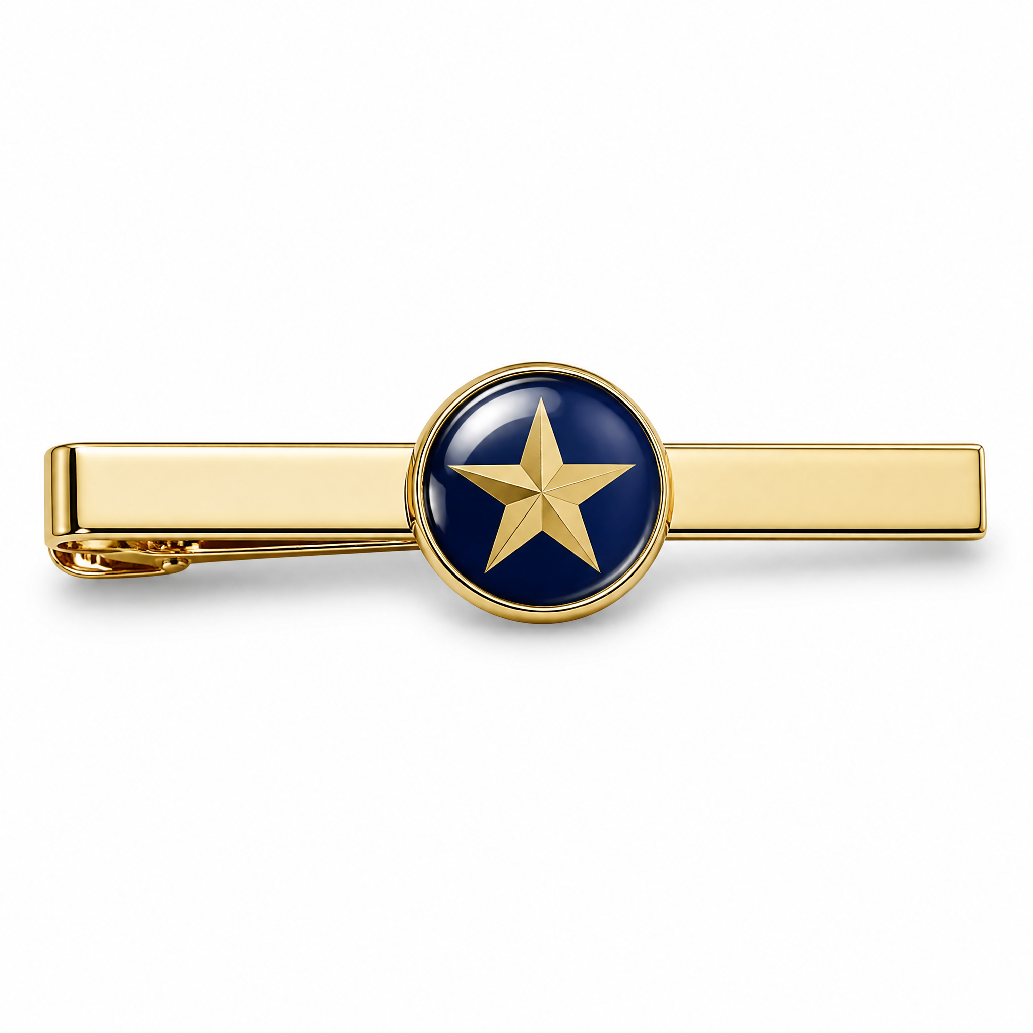Custom Epoxy Domed Tie Clip with Logo | Gold Plated Metal Tie Bar for Men Business Suit Wedding Groomsmen Gift