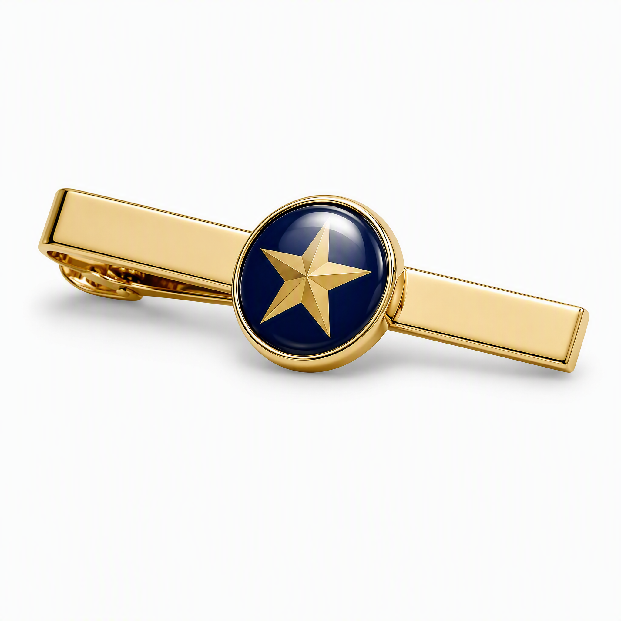 Custom Epoxy Domed Tie Clip with Logo | Gold Plated Metal Tie Bar for Men Business Suit Wedding Groomsmen Gift