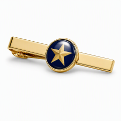 Custom Epoxy Domed Tie Clip with Logo | Gold Plated Metal Tie Bar for Men Business Suit Wedding Groomsmen Gift