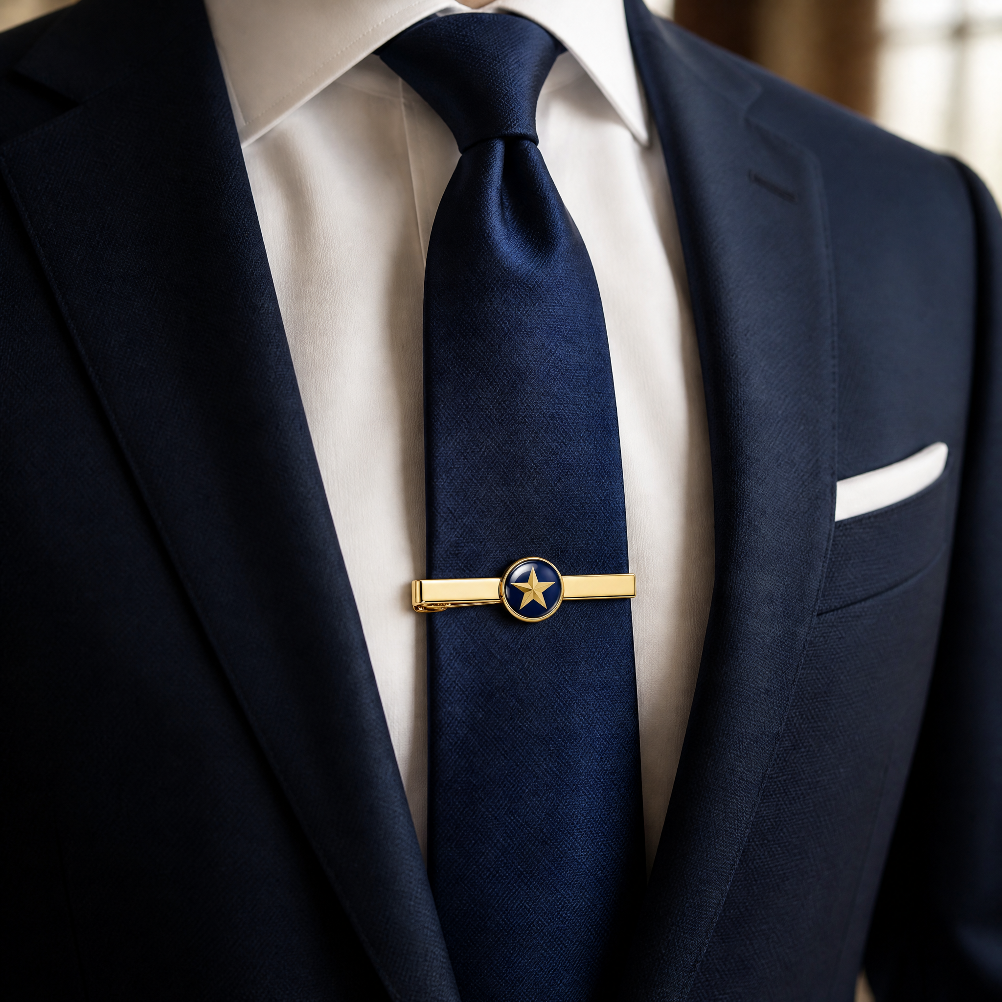 Custom Epoxy Domed Tie Clip with Logo | Gold Plated Metal Tie Bar for Men Business Suit Wedding Groomsmen Gift