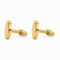 Custom Mirror Polished Gold Cufflinks Round Metal Bullet Back Formal Men Wedding Business Cuff Links