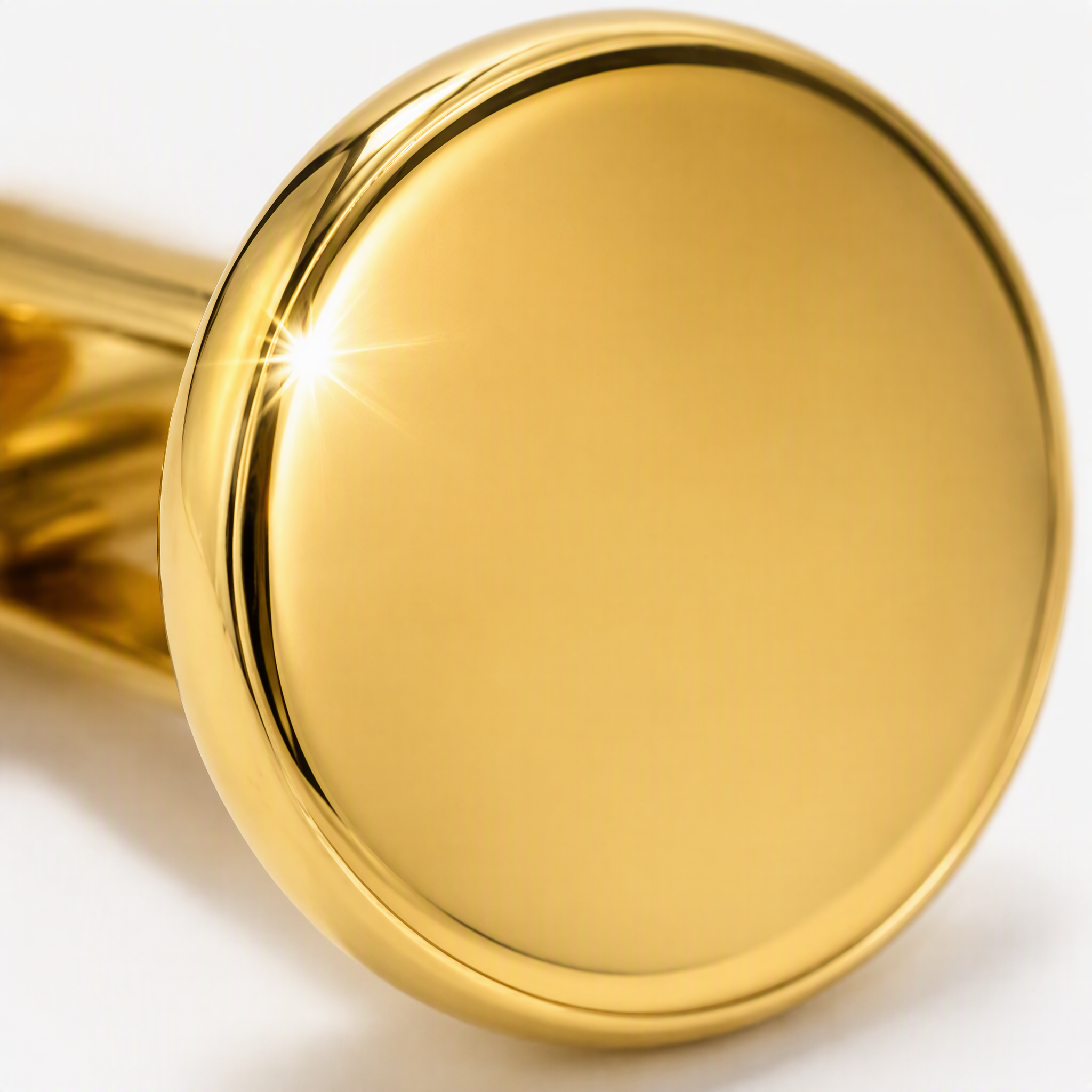 Custom Mirror Polished Gold Cufflinks Round Metal Bullet Back Formal Men Wedding Business Cuff Links