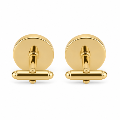 Custom Mirror Polished Gold Cufflinks Round Metal Bullet Back Formal Men Wedding Business Cuff Links