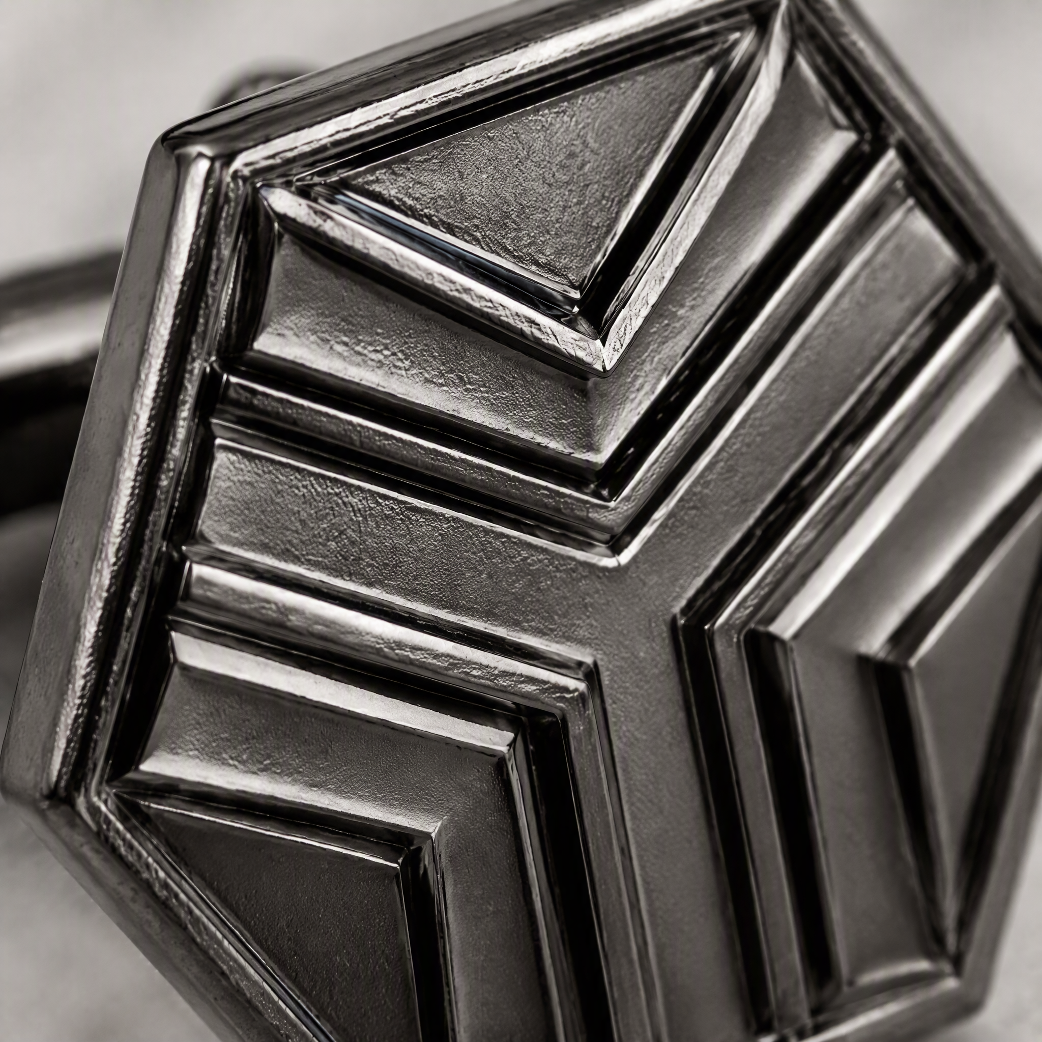 Custom Die Cast Cufflinks Hexagonal Zinc Alloy Gunmetal Embossed Whale Back Men Formal Wedding Business Cuff Links