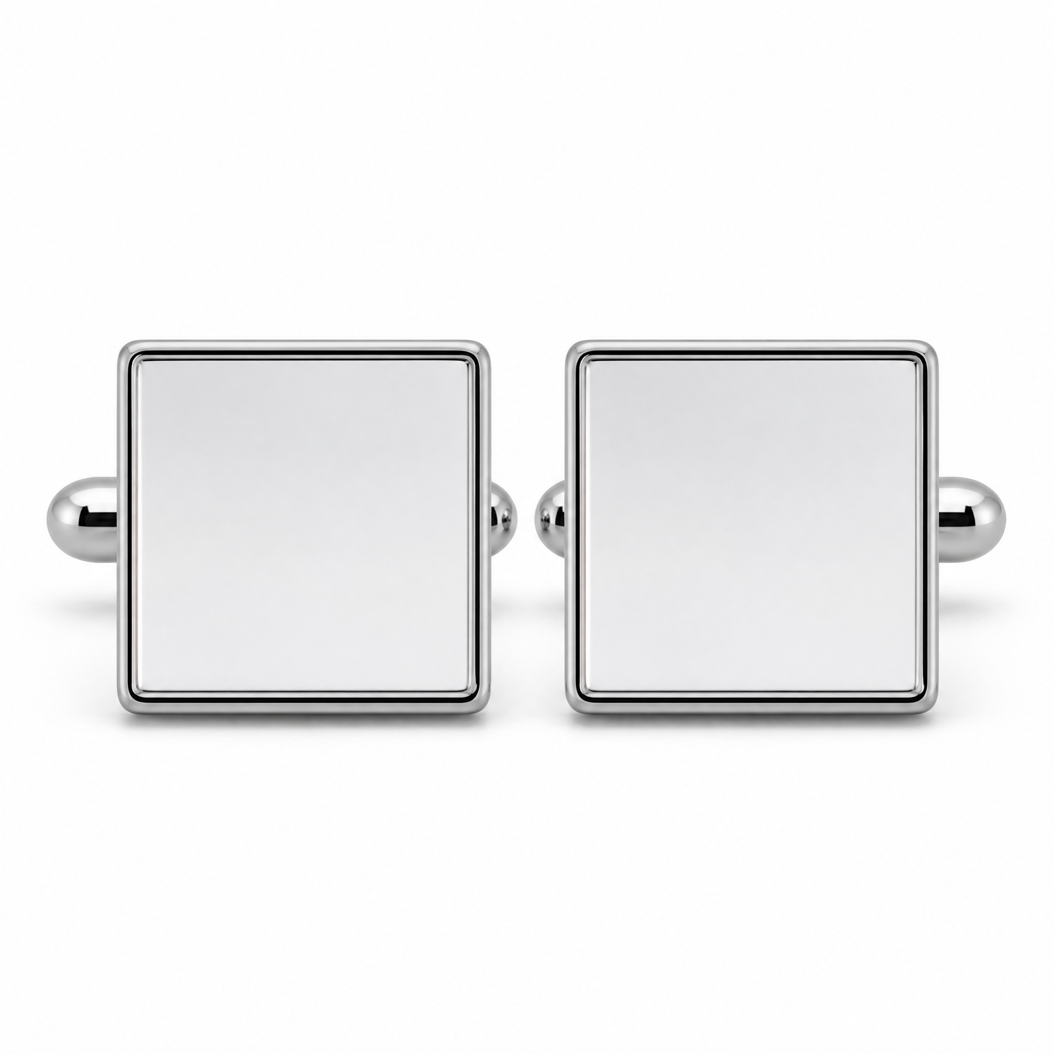 Custom Magnetic Cufflinks Square Silver Mirror Polished Two Piece Snap Men Formal Wedding Business Cuff Links