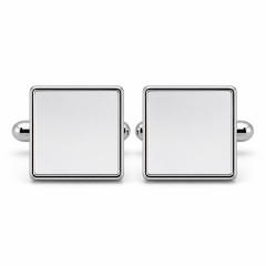 Custom Magnetic Cufflinks Square Silver Mirror Polished Two Piece Snap Men Formal Wedding Business Cuff Links