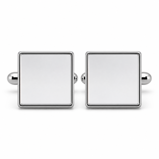 Custom Magnetic Cufflinks Square Silver Mirror Polished Two Piece Snap Men Formal Wedding Business Cuff Links