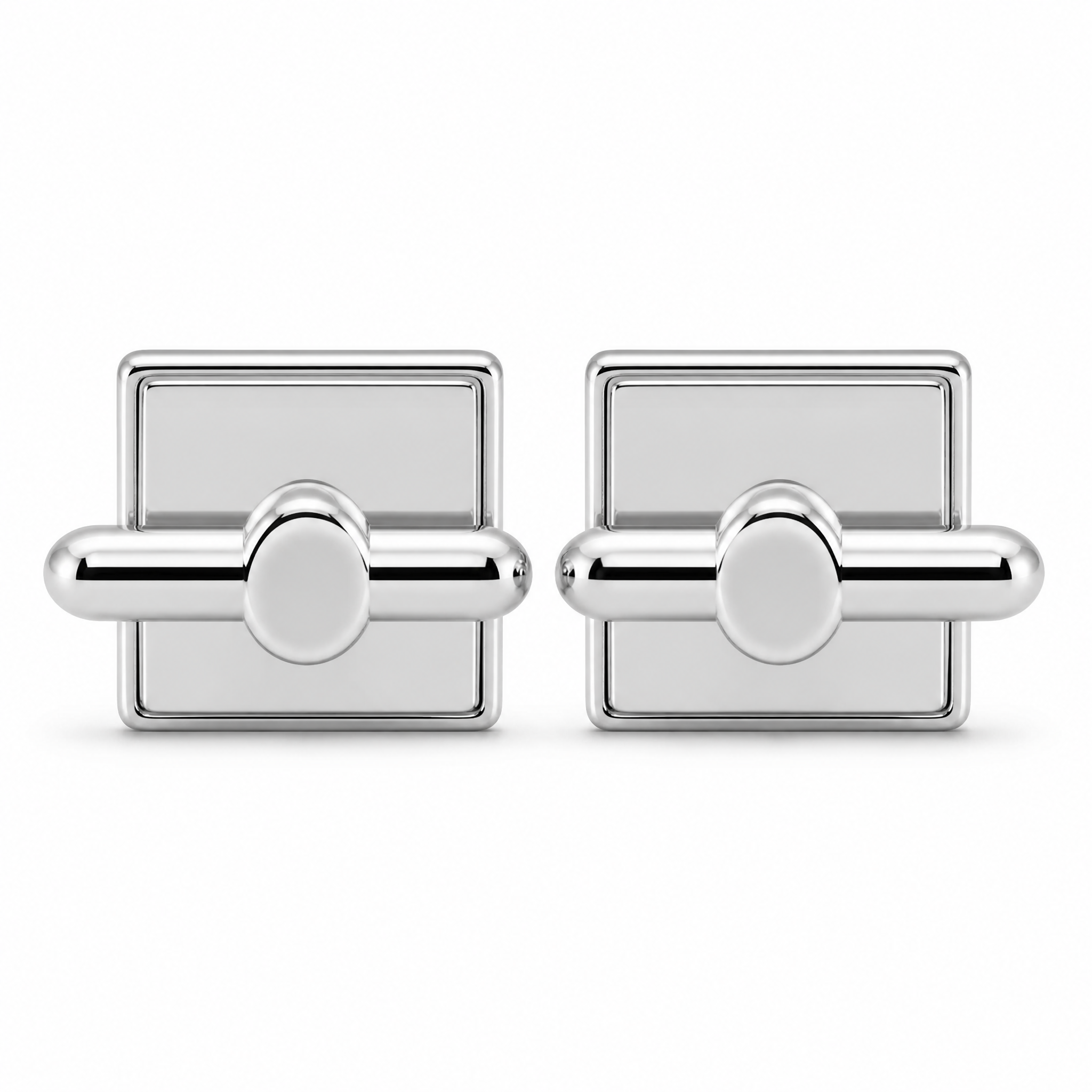 Custom Magnetic Cufflinks Square Silver Mirror Polished Two Piece Snap Men Formal Wedding Business Cuff Links