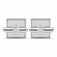 Custom Magnetic Cufflinks Square Silver Mirror Polished Two Piece Snap Men Formal Wedding Business Cuff Links