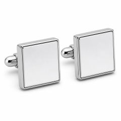 Custom Magnetic Cufflinks Square Silver Mirror Polished Two Piece Snap Men Formal Wedding Business Cuff Links