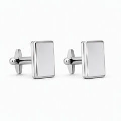 Custom Magnetic Cufflinks Square Silver Mirror Polished Two Piece Snap Men Formal Wedding Business Cuff Links