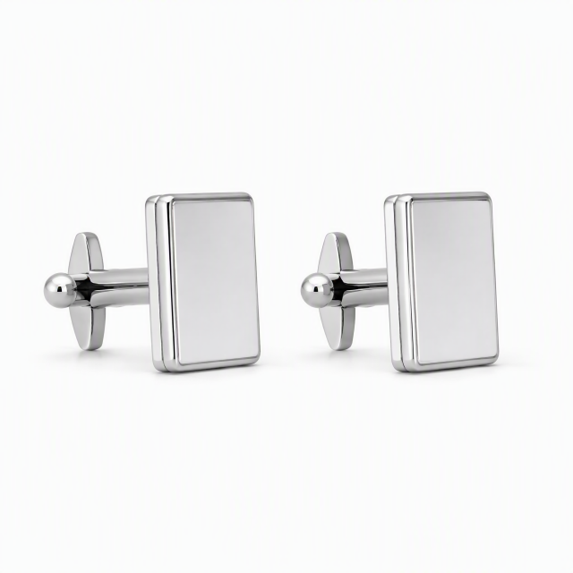 Custom Magnetic Cufflinks Square Silver Mirror Polished Two Piece Snap Men Formal Wedding Business Cuff Links