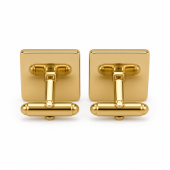 Custom Laser Engraved Cufflinks Square Gold Monogram Initials Whale Back Men Formal Wedding Business Cuff Links