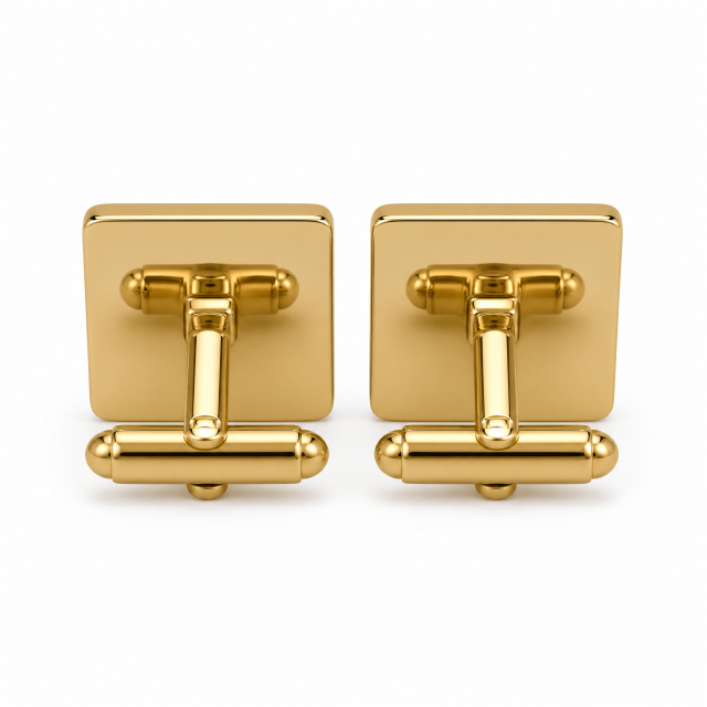 Custom Laser Engraved Cufflinks Square Gold Monogram Initials Whale Back Men Formal Wedding Business Cuff Links