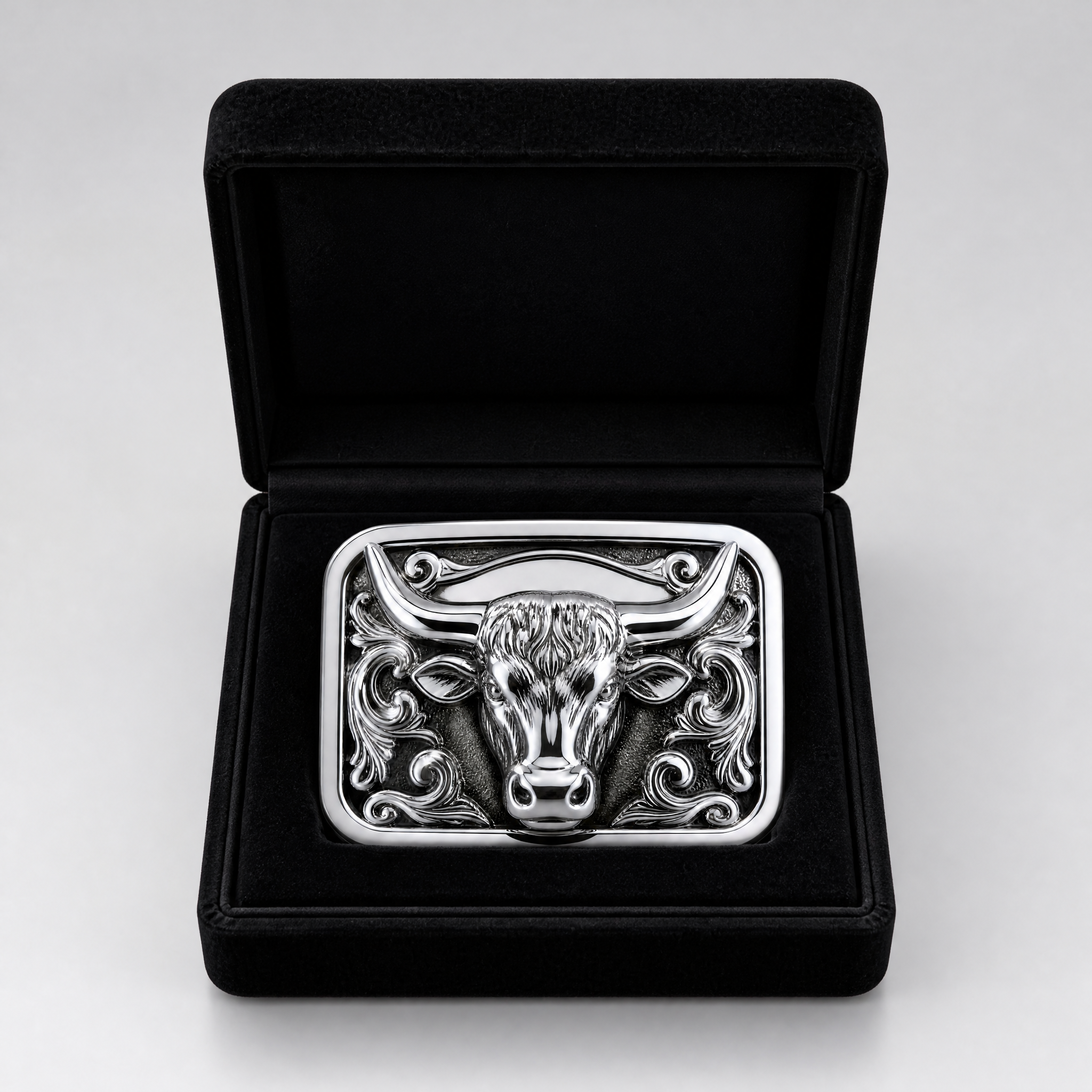 Mirror Polished Zinc Alloy Western Bull Head Belt Buckle Custom OEM Cowboy Belt Buckle