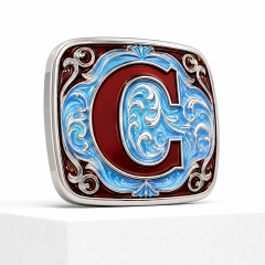 Custom Enamel Initial Letter Belt Buckle Zinc Alloy Personalized A-Z OEM Cowboy Belt Buckle