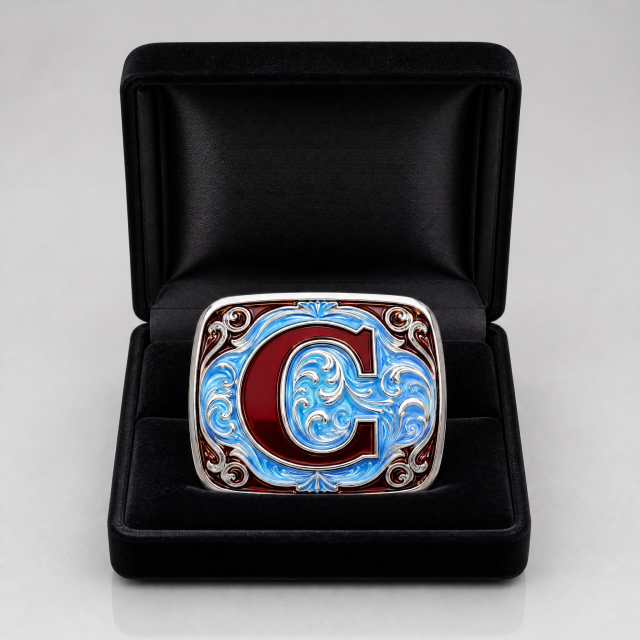 Custom Enamel Initial Letter Belt Buckle Zinc Alloy Personalized A-Z OEM Cowboy Belt Buckle