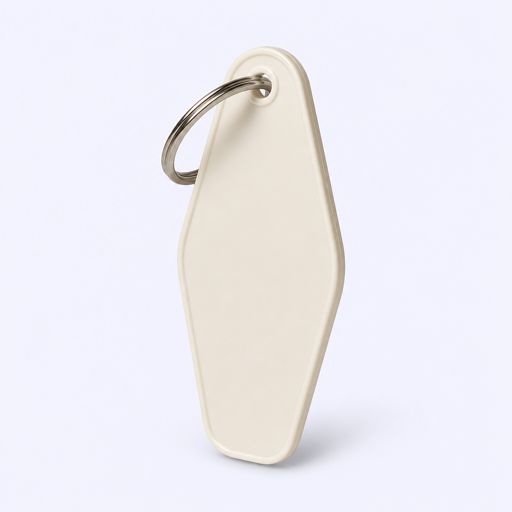 Blank Motel Keychain - Solid Color Acrylic Retro Key Tag - UV Print Ready - Custom Bulk Order - STANDARD GIFTS