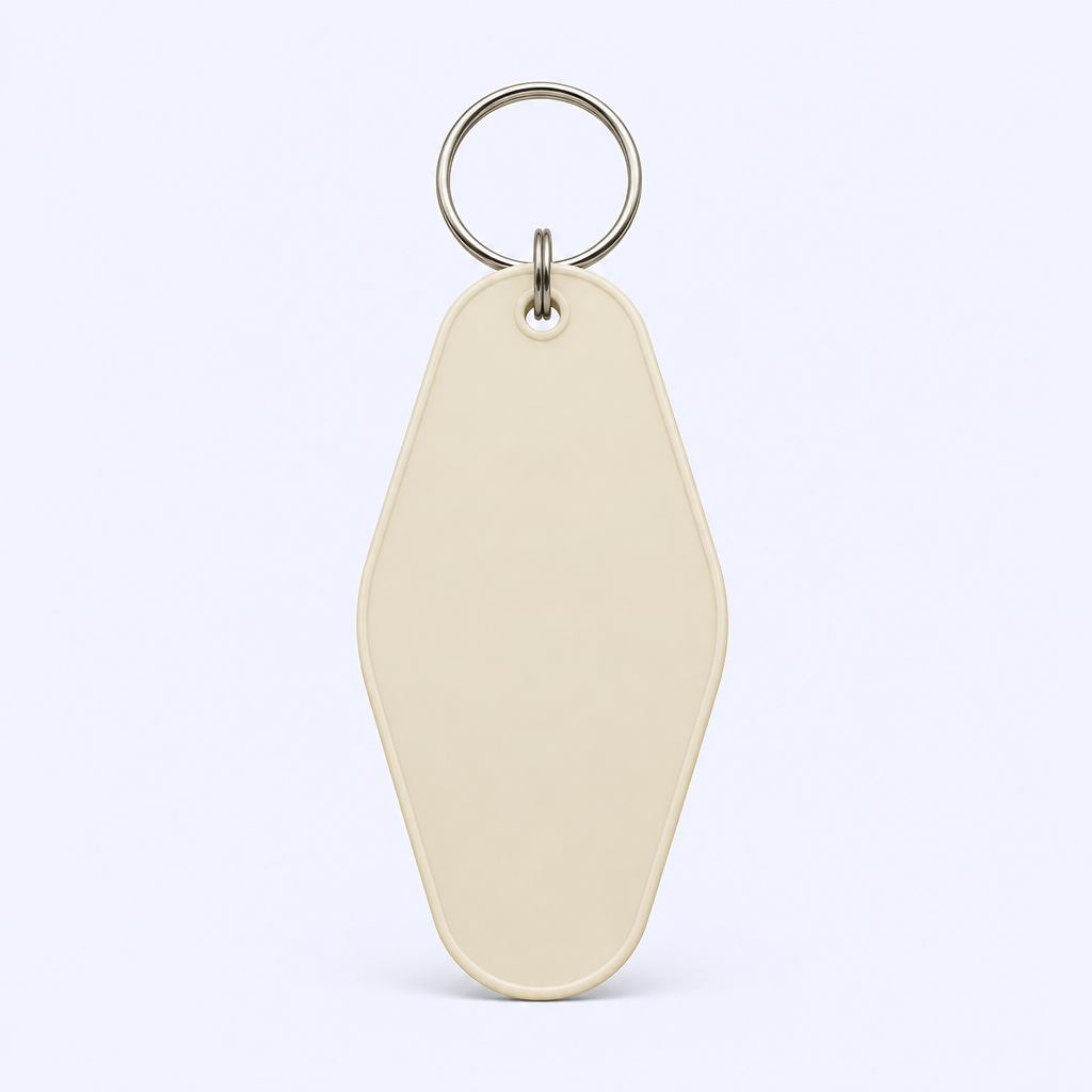 Blank Motel Keychain - Solid Color Acrylic Retro Key Tag - UV Print Ready - Custom Bulk Order - STANDARD GIFTS