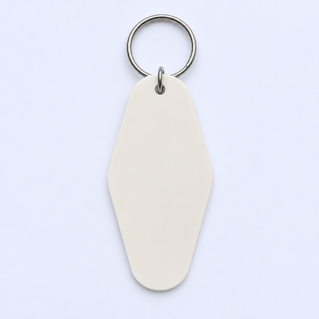Blank Motel Keychain - Solid Color Acrylic Retro Key Tag - UV Print Ready - Custom Bulk Order - STANDARD GIFTS