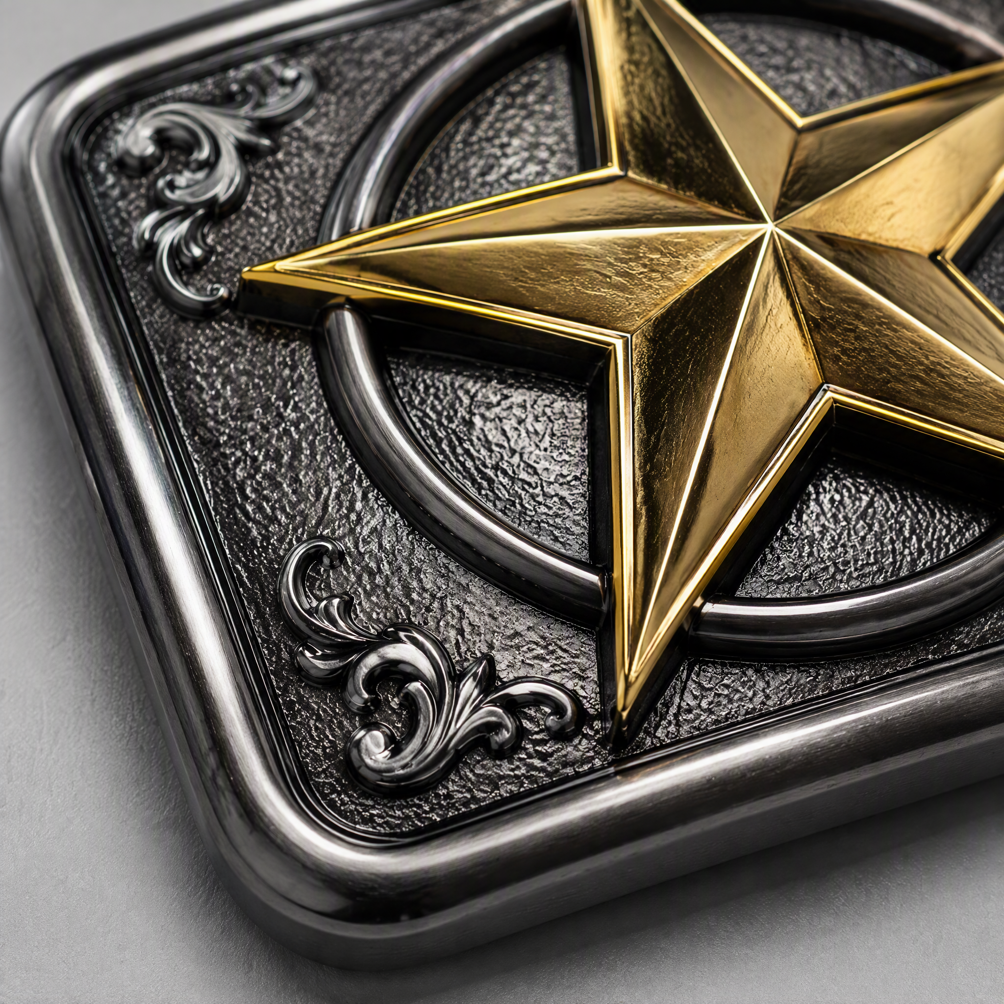Gunmetal Gold Plated Western Star Belt Buckle Zinc Alloy Two-Tone Brushed OEM Cowboy Belt Buckle