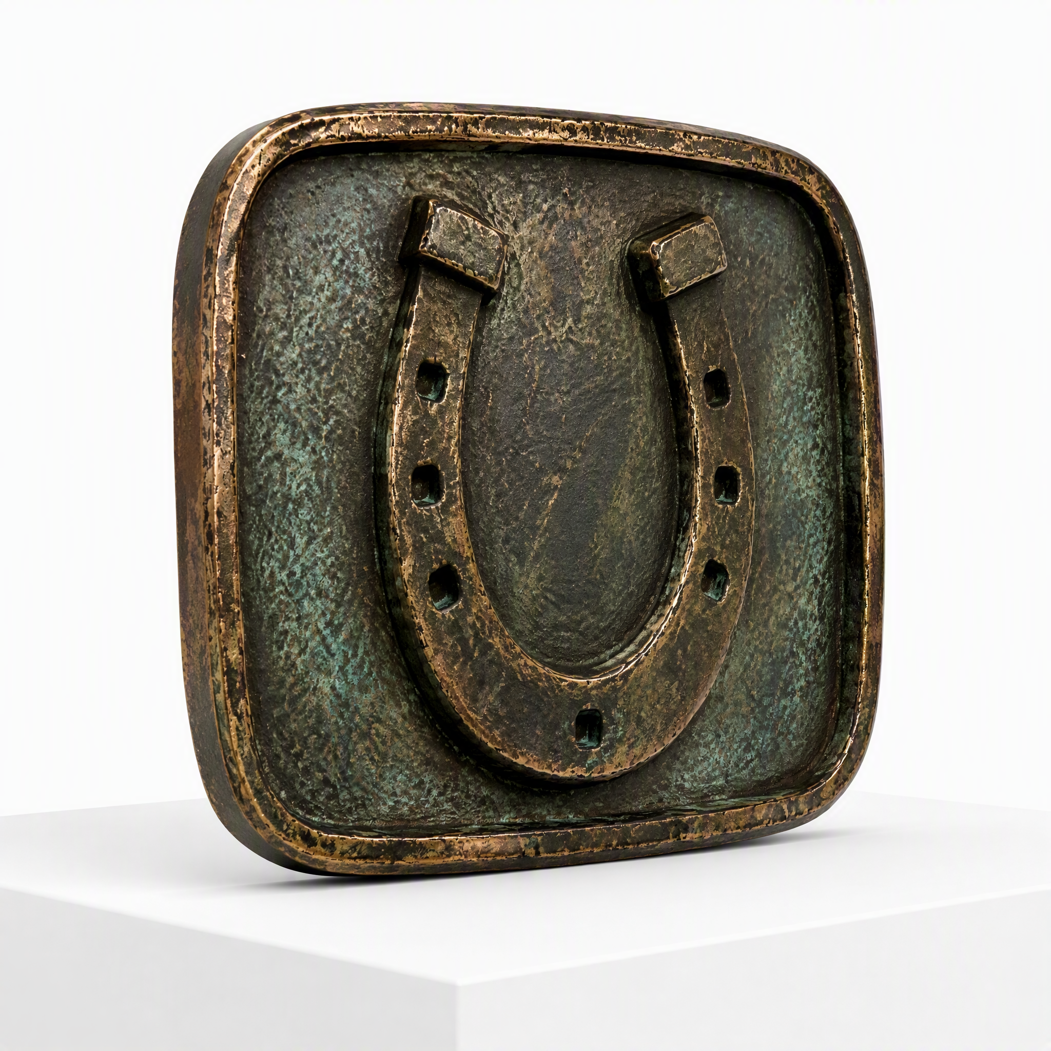 Antique Weathered Horseshoe Belt Buckle Zinc Alloy Rustic Western OEM Cowboy Belt Buckle