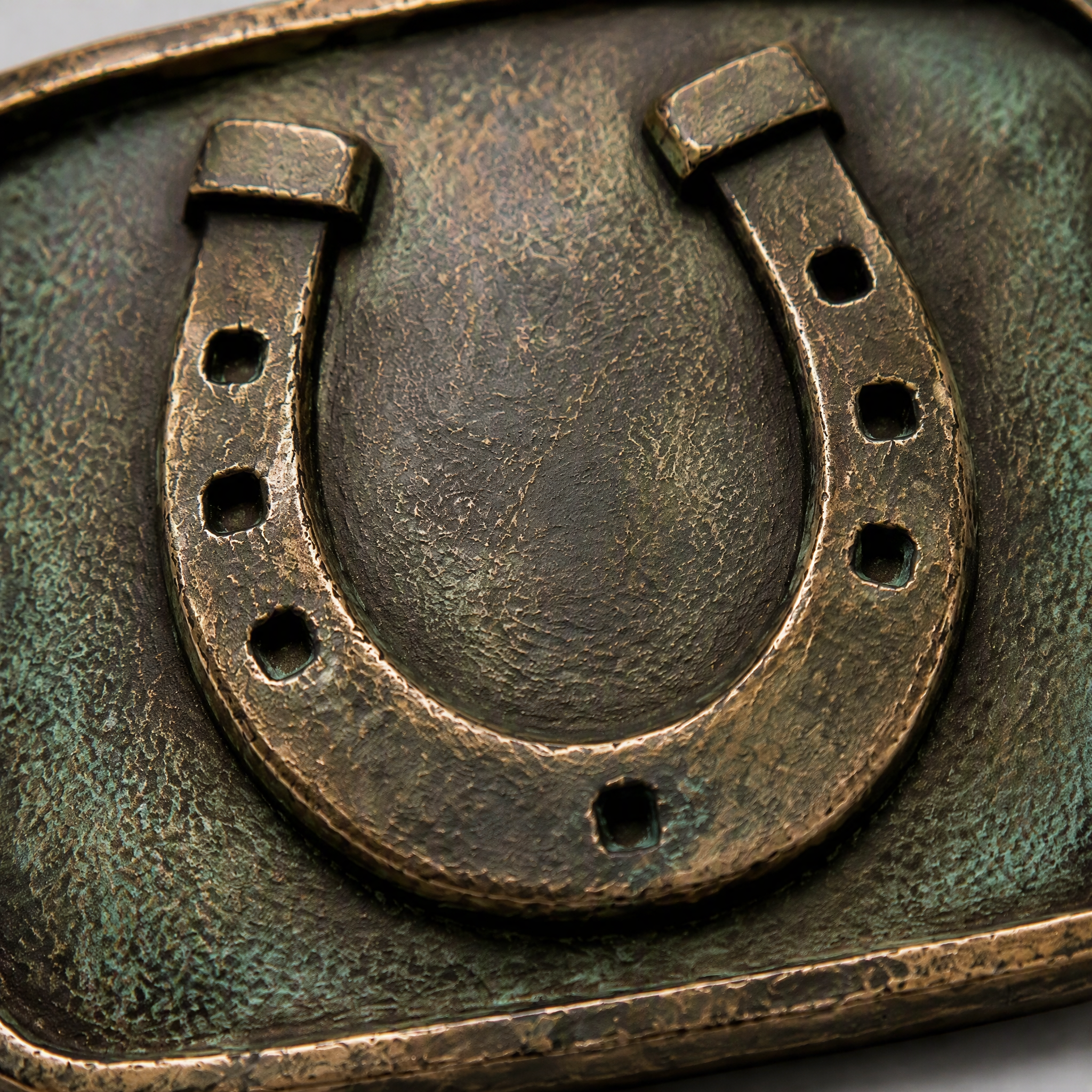 Antique Weathered Horseshoe Belt Buckle Zinc Alloy Rustic Western OEM Cowboy Belt Buckle