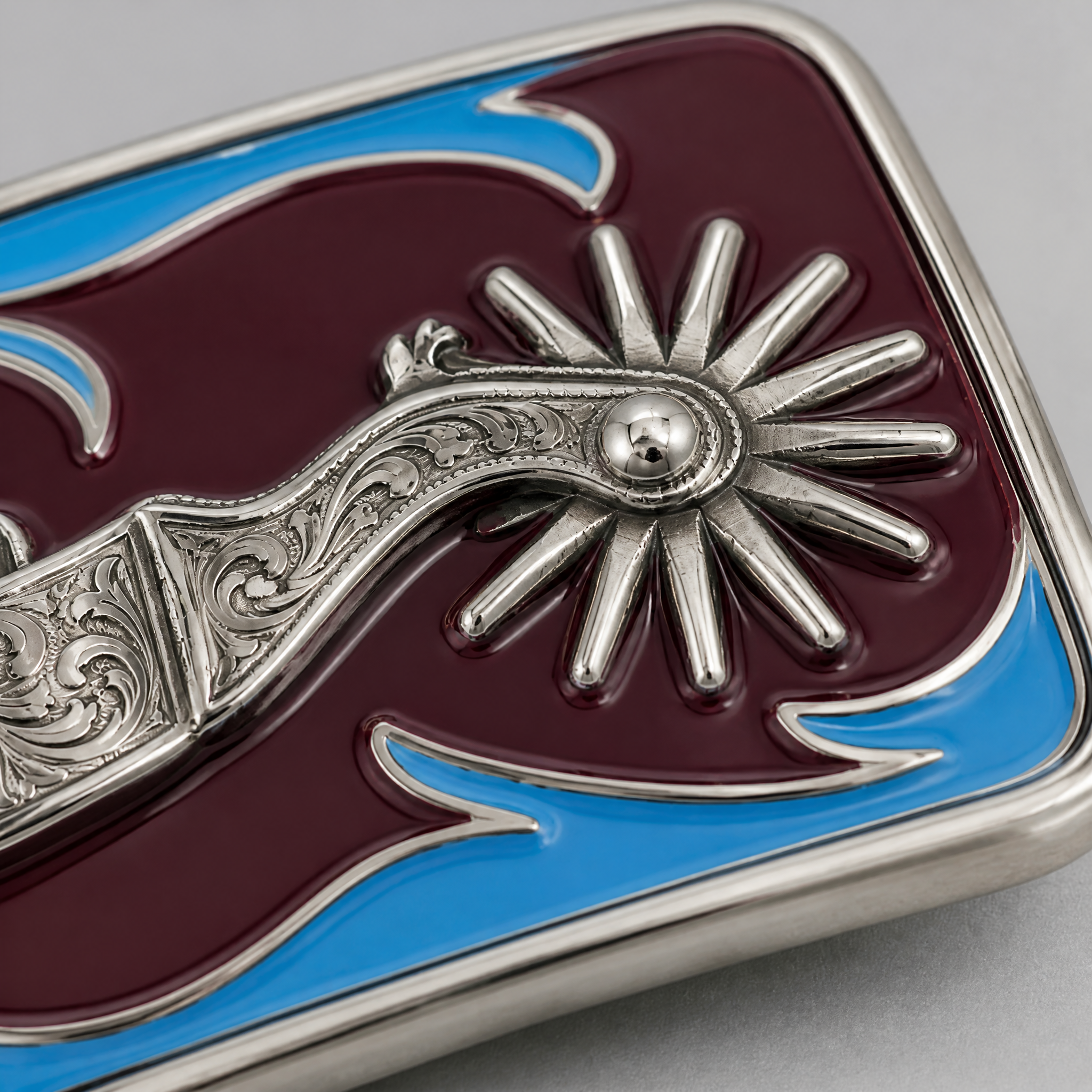 Hard Enamel Western Spur Belt Buckle Zinc Alloy Smooth Polish OEM Cowboy Belt Buckle