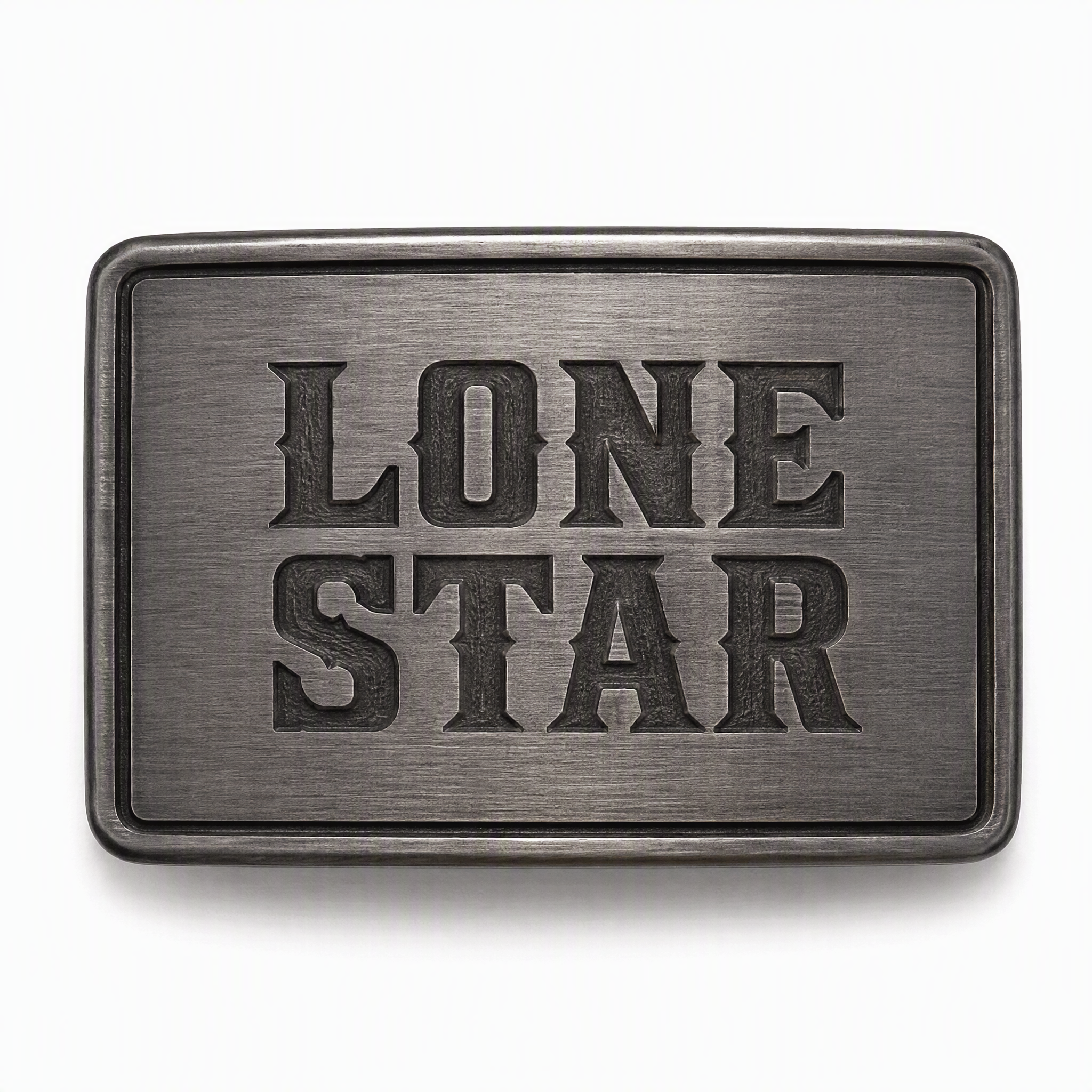 Laser Engraved LONE STAR Belt Buckle Zinc Alloy Custom Text Low MOQ OEM Cowboy Belt Buckle