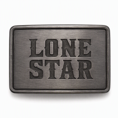 Laser Engraved LONE STAR Belt Buckle Zinc Alloy Custom Text Low MOQ OEM Cowboy Belt Buckle