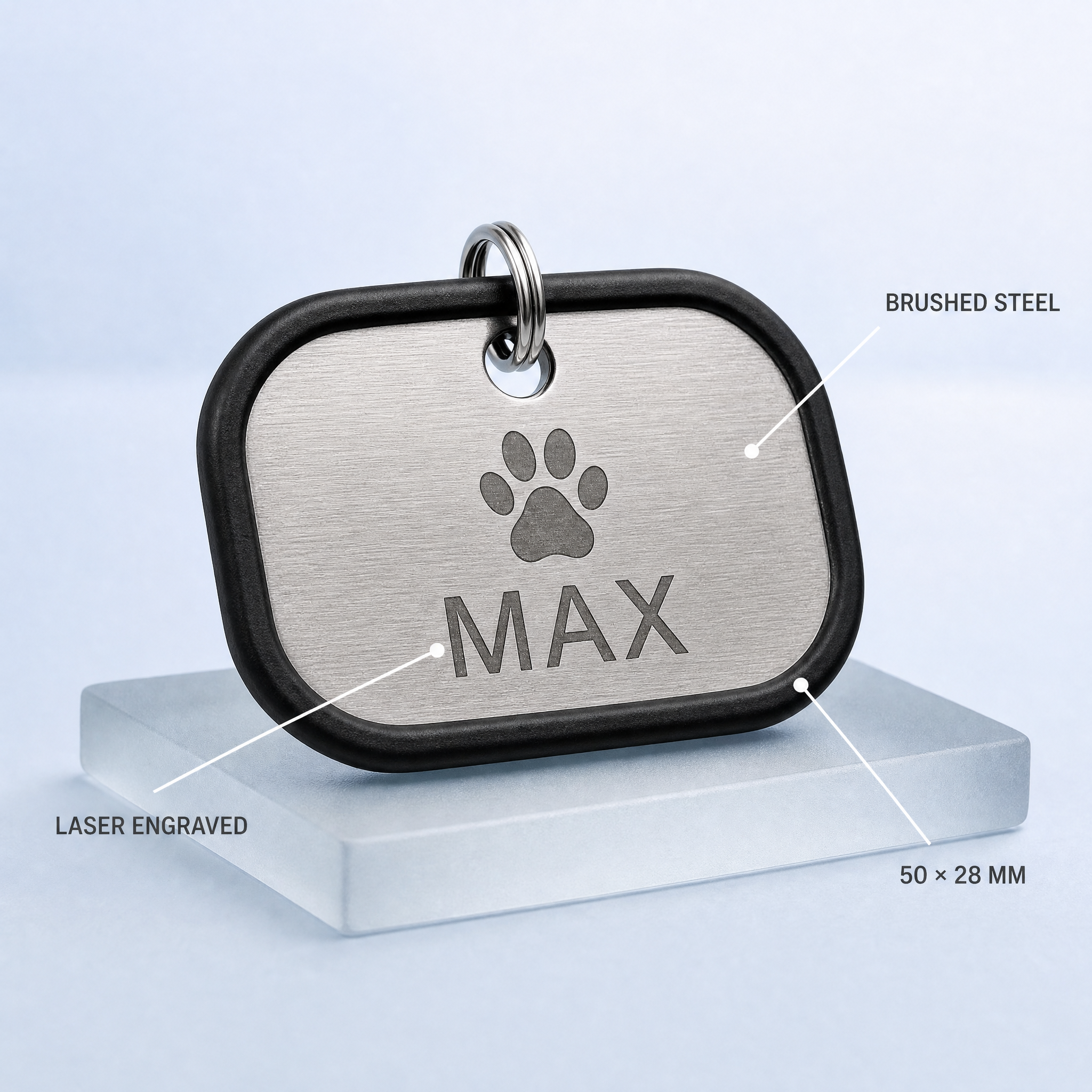 Custom Laser Engraved Stainless Steel Dog Tag