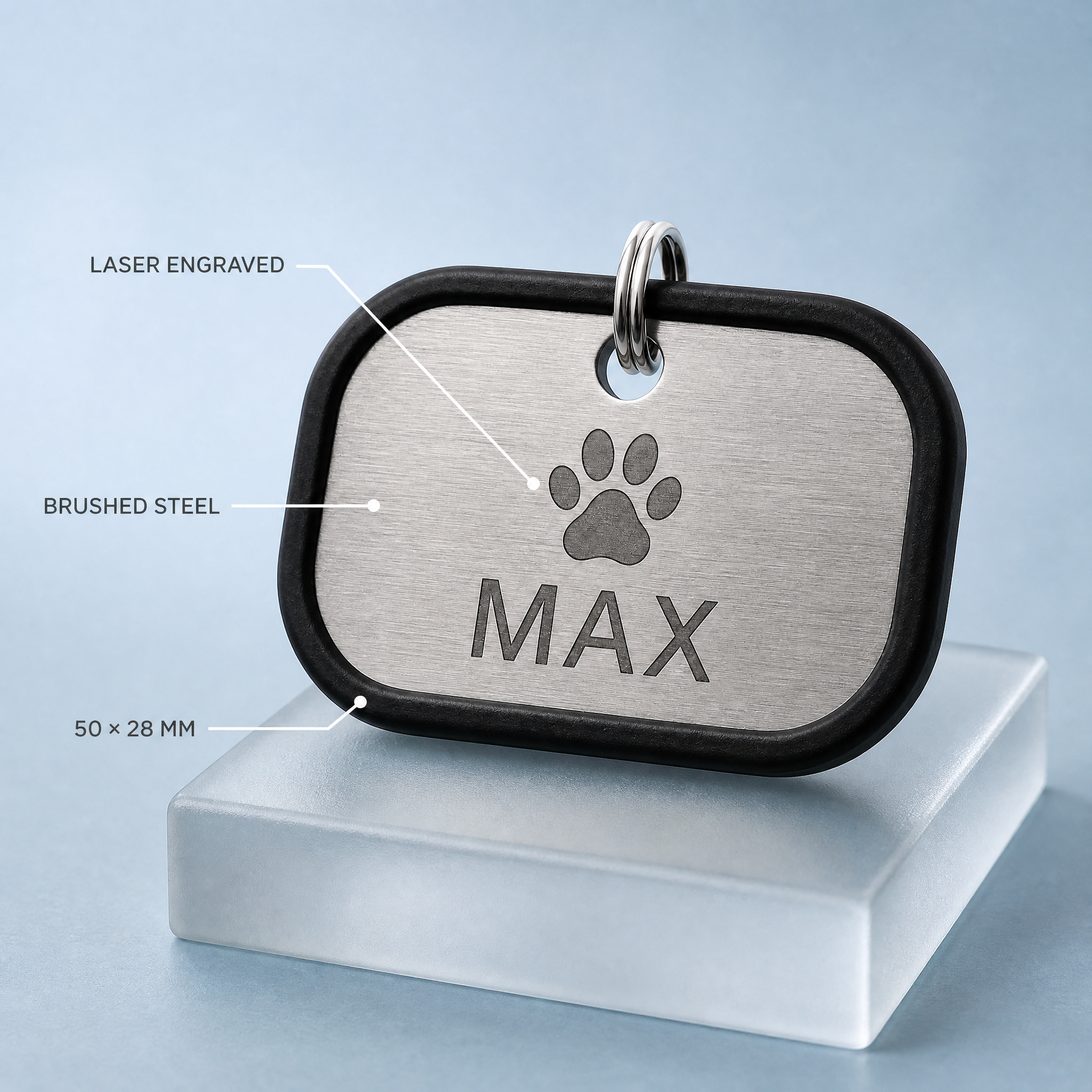 Custom Laser Engraved Stainless Steel Dog Tag