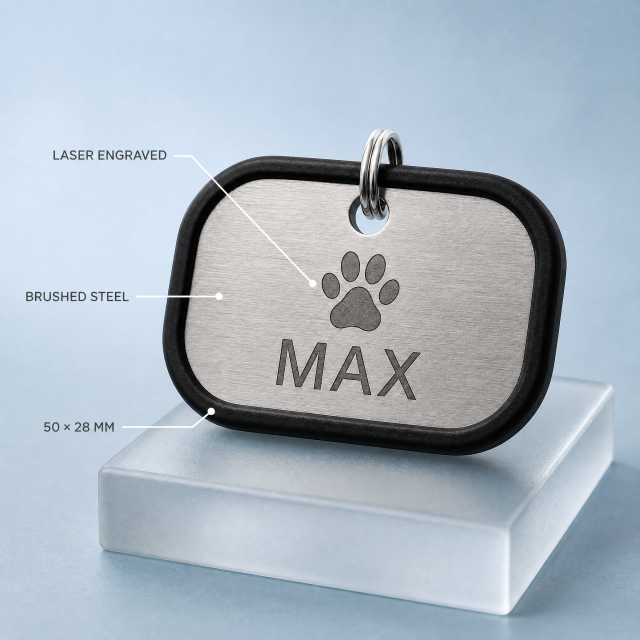 Custom Laser Engraved Stainless Steel Dog Tag