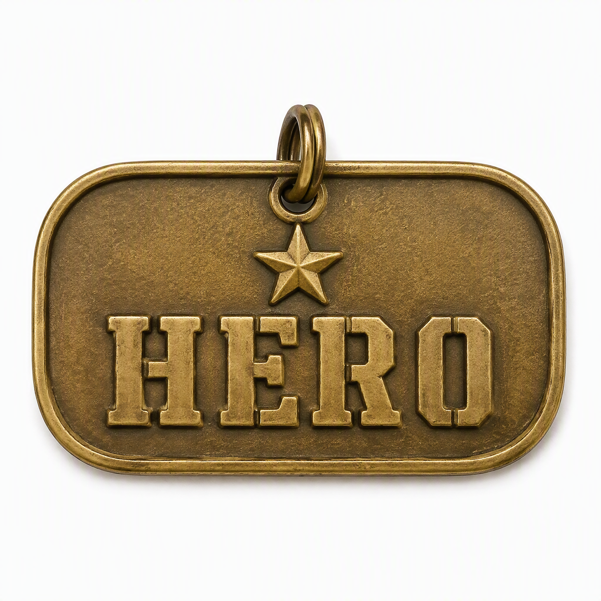 Custom Embossed Brass Dog Tag