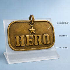 Custom Embossed Brass Dog Tag