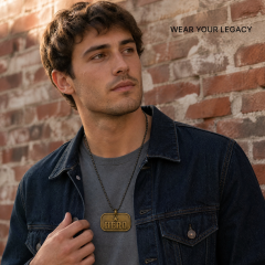 Custom Embossed Brass Dog Tag