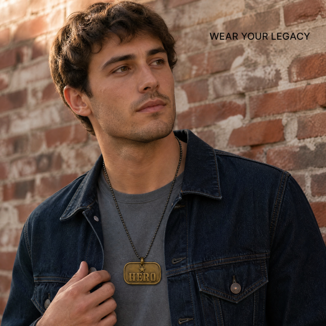 Custom Embossed Brass Dog Tag