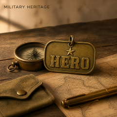 Custom Embossed Brass Dog Tag