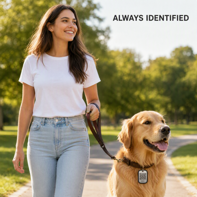 Custom QR Code Dog Tag