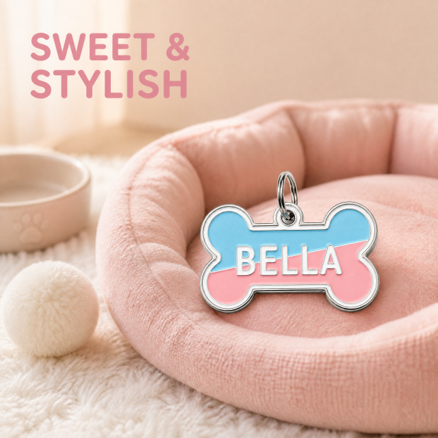 Custom Soft Enamel Bone Dog Tag