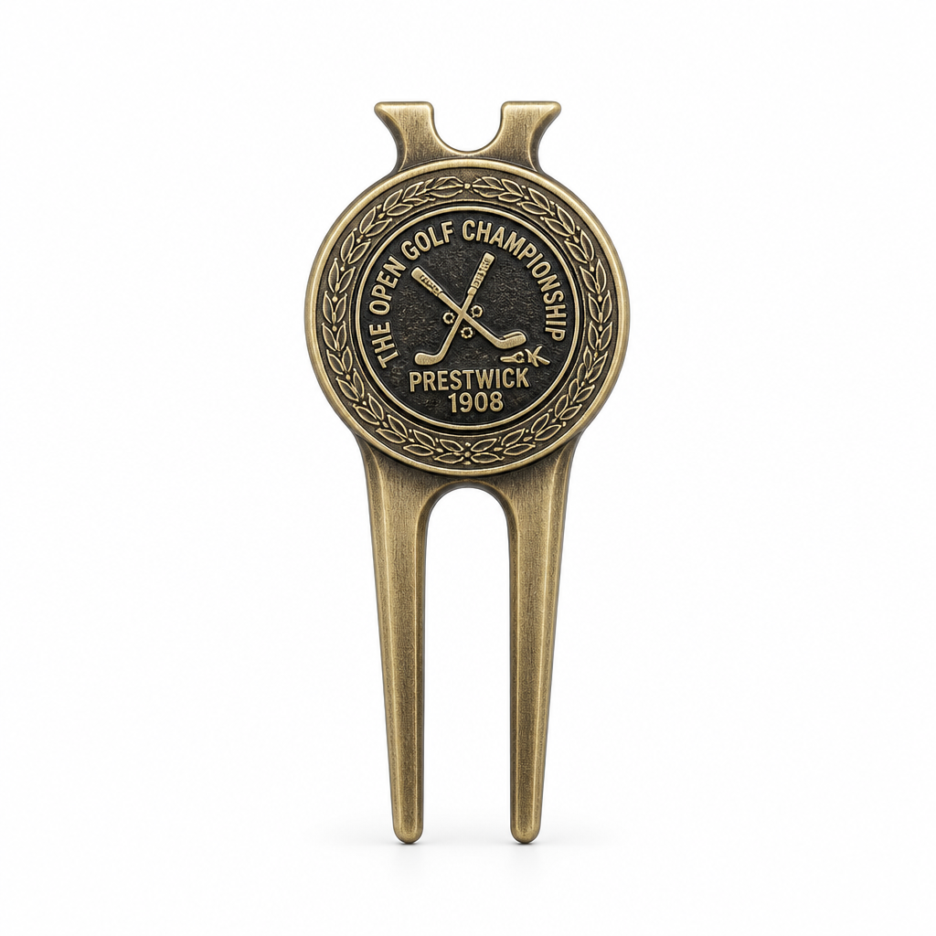 Antique Bronze Golf Divot Tool with Magnetic Ball Marker