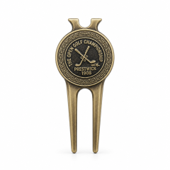 Antique Bronze Golf Divot Tool with Magnetic Ball Marker