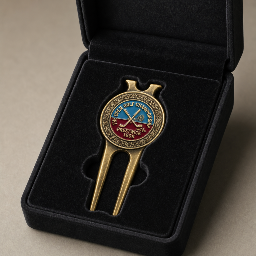 Hard Enamel Golf Divot Tool with Magnetic Ball Marker