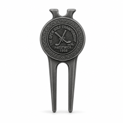 Gunmetal PVD Golf Divot Tool with Magnetic Ball Marker