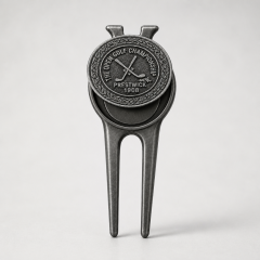 Gunmetal PVD Golf Divot Tool with Magnetic Ball Marker